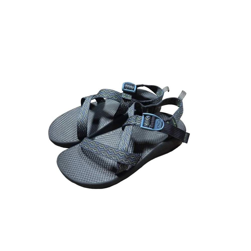 Chaco Kids Z1 Ecotread Sport Sandals Blue Green Patterned Size 6 Big Kids - Picture 6 of 8